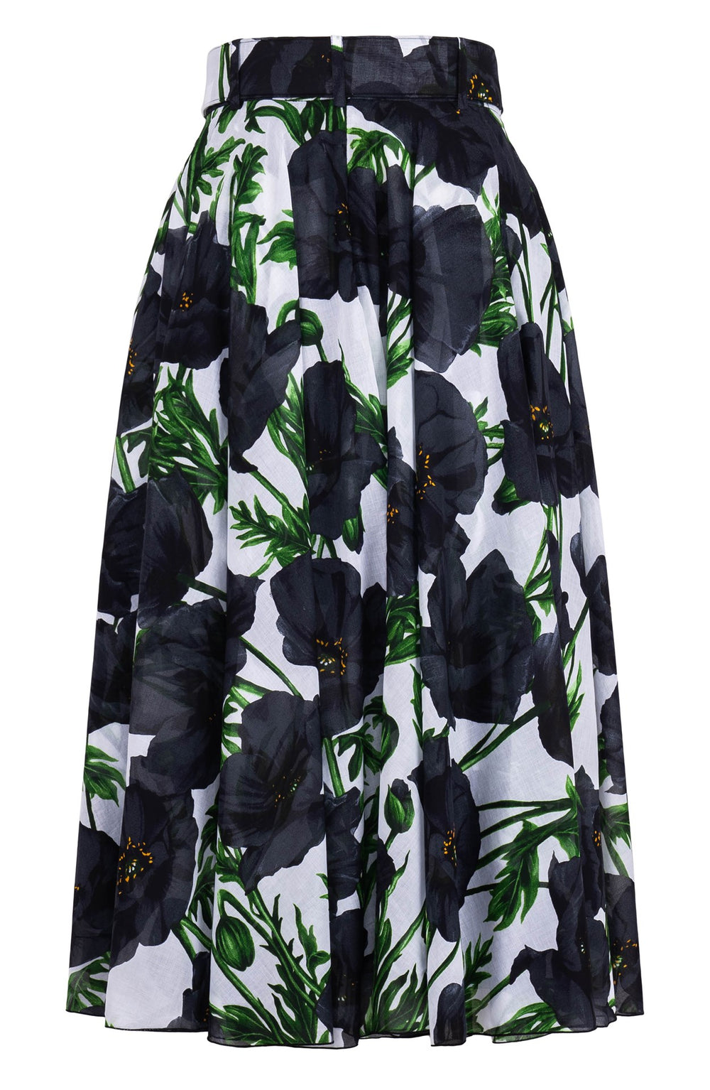 Aster Skirt #1 with Belt Midi Length Cotton Musola (Poppy Poland)