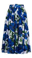 Aster Skirt #1 with Belt Midi Length Cotton Musola (Poppy Poland Big)