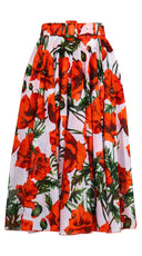 Aster Skirt #1 with Belt Midi Length Cotton Musola (Poppy Poland Big)