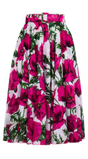 Aster Skirt #1 with Belt Midi Length Cotton Musola (Poppy Poland Big)