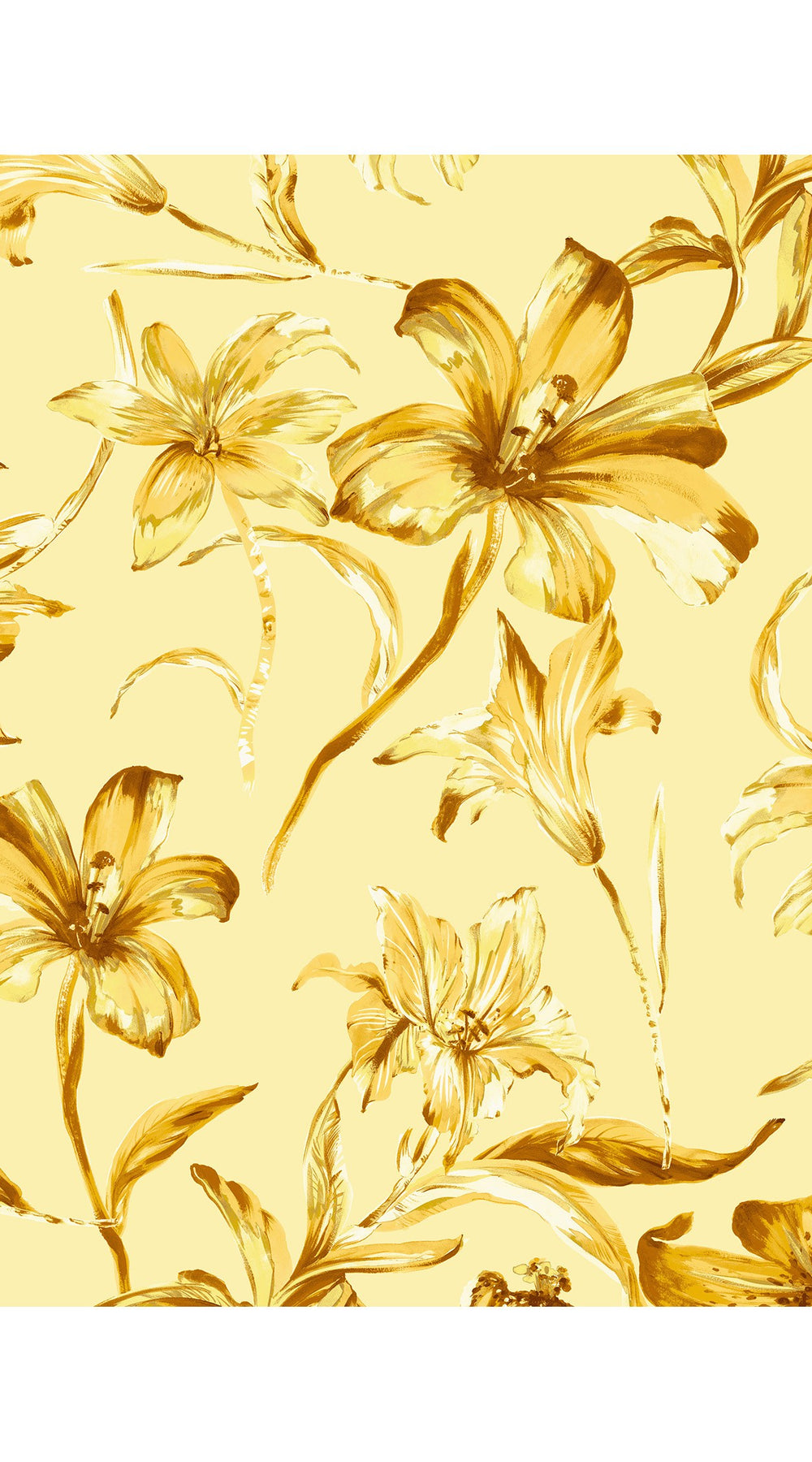 Audrey Dress #4 Shirt Collar 3/4 Sleeve Midi Length Cotton Musola (Portofino Lillies Small)