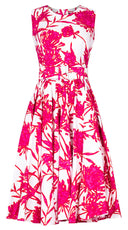 Abelia Dress Crew Neck Sleeveless Long Length Cotton Stretch (Primavery Silhouette White)