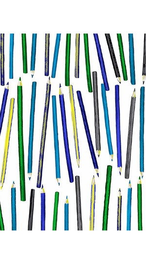 Audrey Dress #4 Shirt Collar 3/4 Sleeve Long Length Cotton Musola (Prisma Pencil All Over Big)