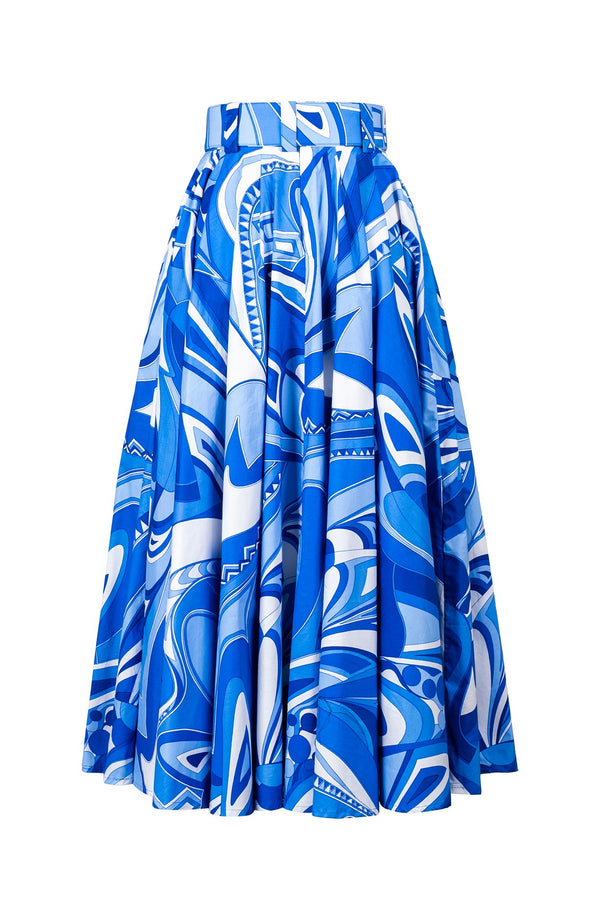 Abelia Skirt Midi Plus Length Cotton Stretch (Pucciesque Africani)