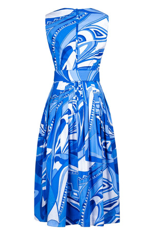 Florance Dress Crew Neck Sleeveless Midi Length Cotton Stretch (Pucciesque Africani)