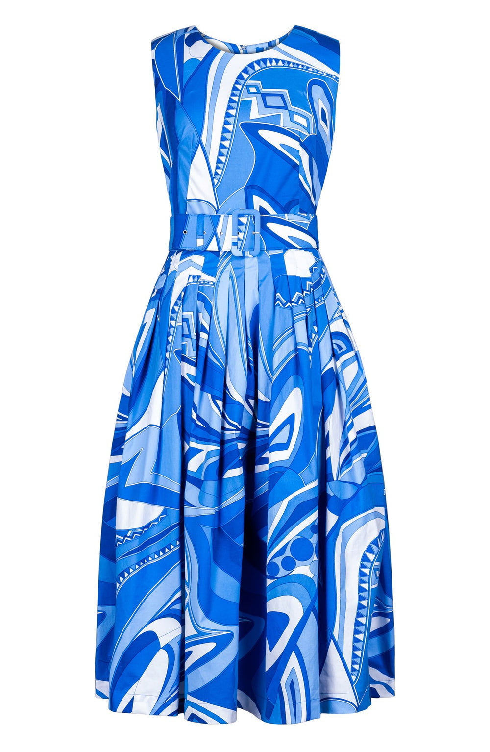 Florance Dress Crew Neck Sleeveless Midi Length Cotton Stretch (Pucciesque Africani)