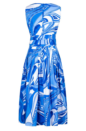 Florance Dress Crew Neck Sleeveless Midi Length Cotton Stretch (Pucciesque Africani)