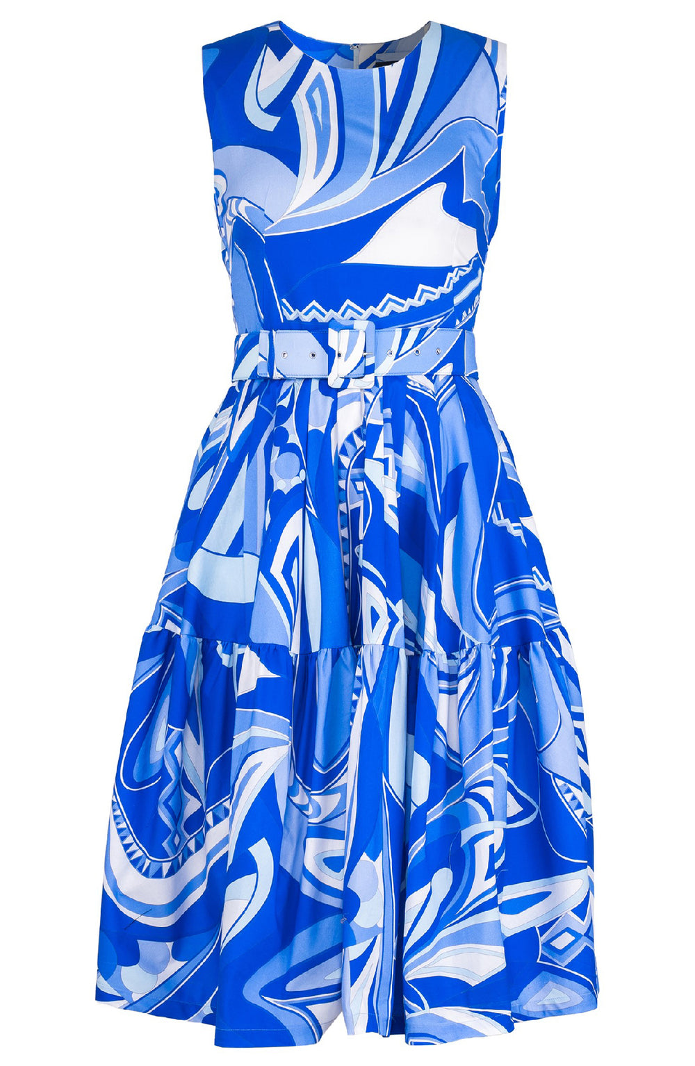 Rose Dress Crew Neck Sleeveless Long Length Cotton Stretch (Pucciesque Africani)