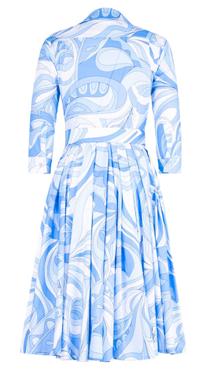 Laurent Dress Shirt Collar 3/4 Sleeve Long Length Cotton Poplin (Pucciesque Graphic)