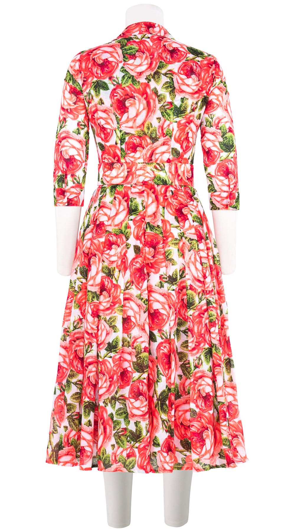 Audrey Dress #4 Shirt Collar 3/4 Sleeve Long Length Musola (Queen Bee White) @1