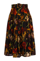 Zeller Skirt Midi Length Wool (Rambrand Tulip) - Sepia