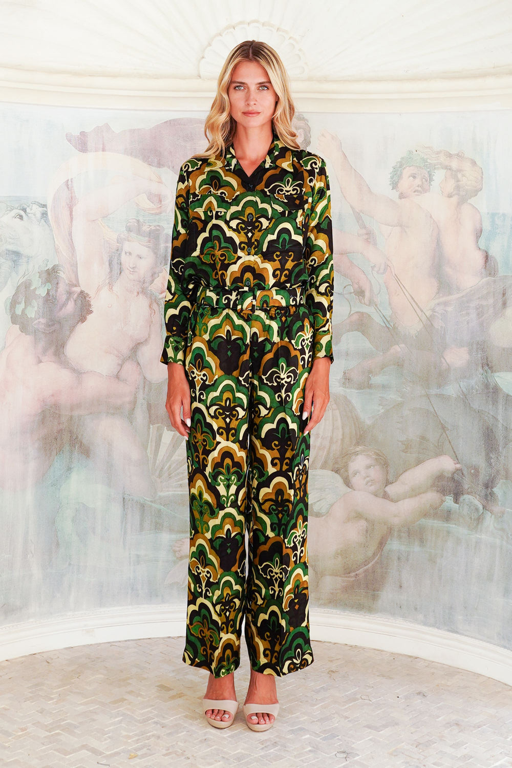 Pajama Shirt & Pajama Pants Silk Twill (Retro)