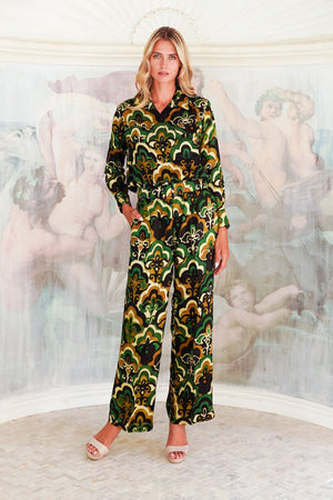 Pajama Shirt & Pajama Pants Silk Twill (Retro)