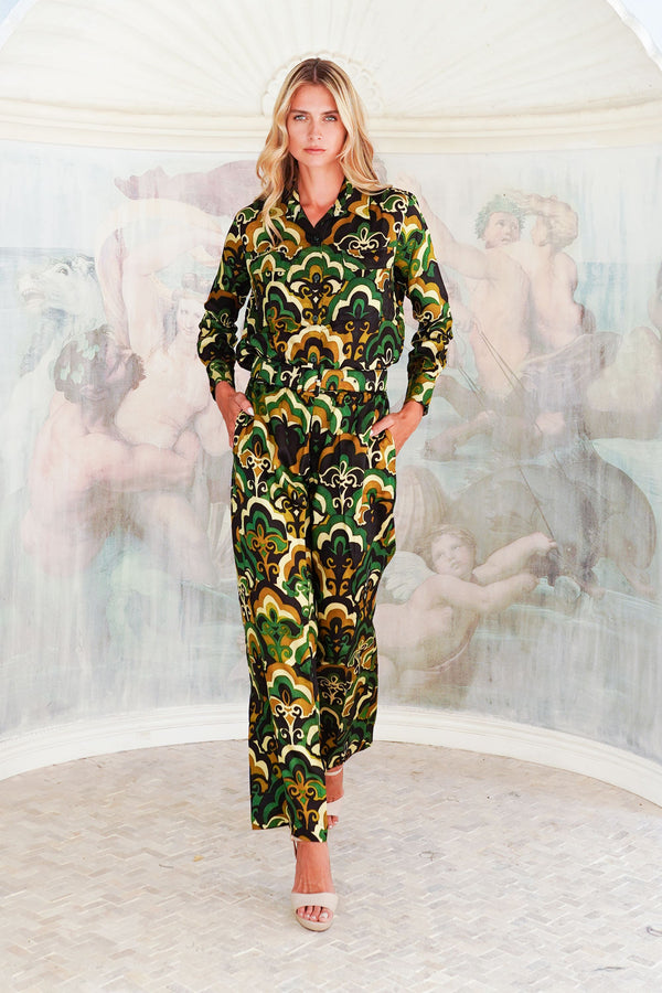Pajama Shirt & Pajama Pants Silk Twill (Retro)
