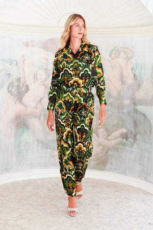 Pajama Shirt & Pajama Pants Silk Twill (Retro)
