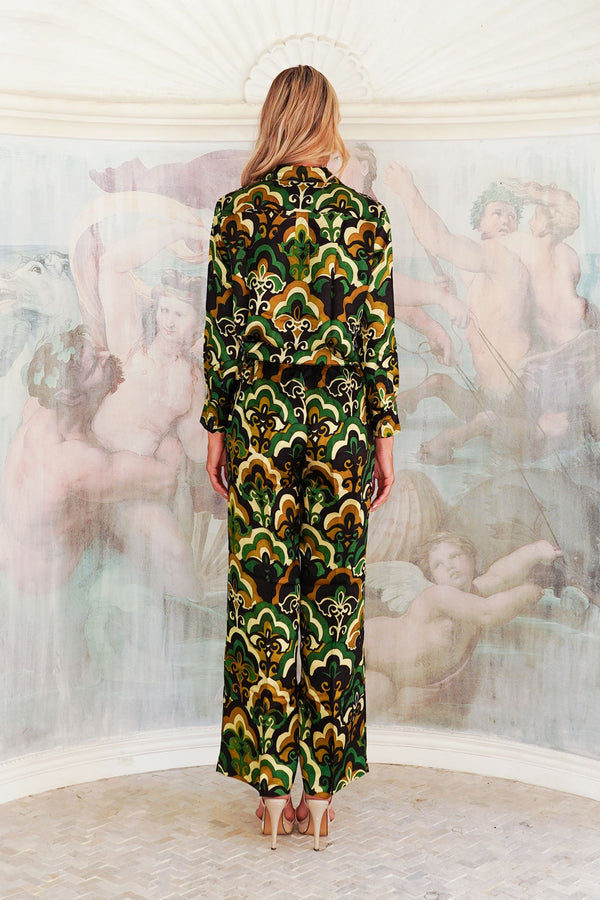 Pajama Shirt & Pajama Pants Silk Twill (Retro)