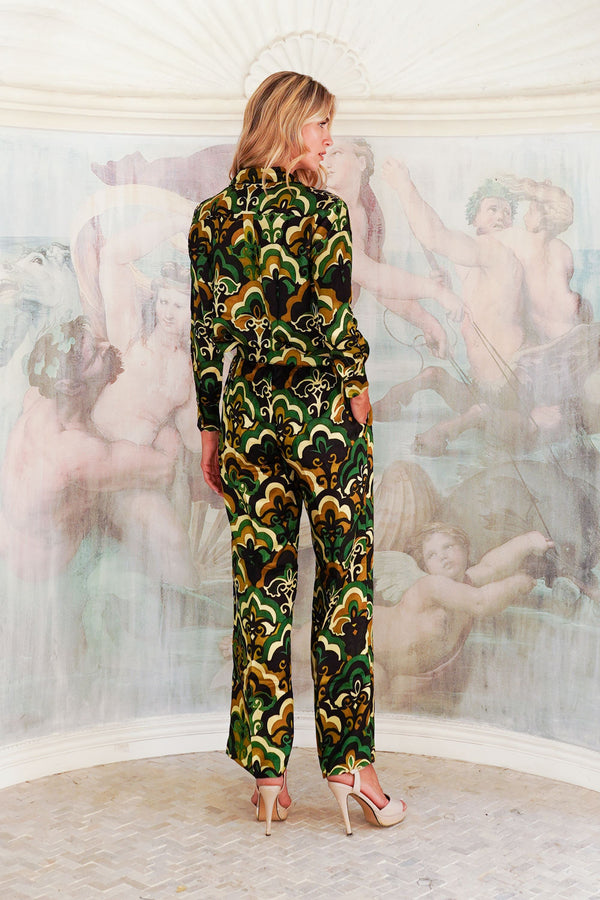 Pajama Shirt & Pajama Pants Silk Twill (Retro)