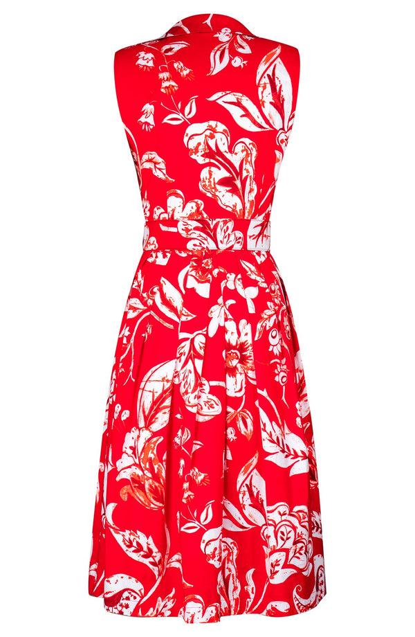 Audrey Dress #1 Shirt Collar Sleevelesss Long Length Cotton Stretch (Riviera Beach)