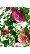 Audrey Dress #3 Shirt Collar 3/4 Sleeve Long Length Linen (Rose Garden Small)