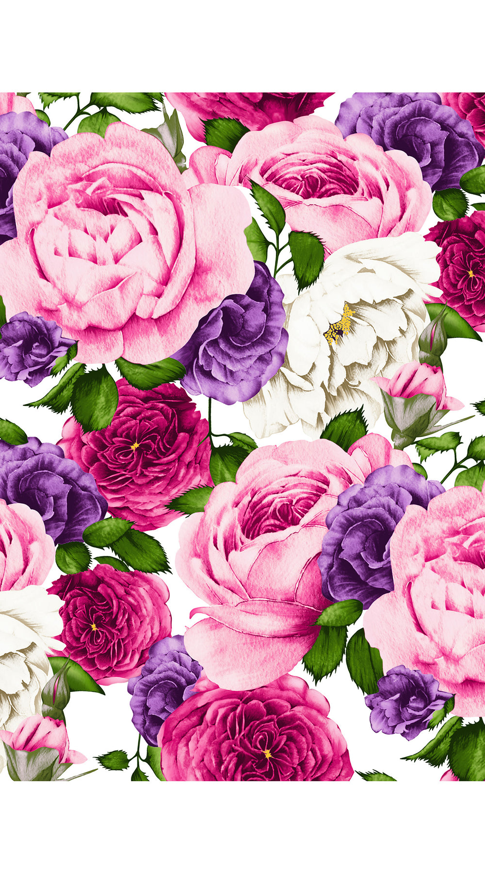 Audrey Dress #4 Shirt Collar 3/4 Sleeve Long Length Cotton Musola (Rose Wallpaper)