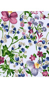 Patricia Dress V Neck Shirt 3/4 Sleeve Midi Length Cotton Musola (Rossi Linen Flowers)