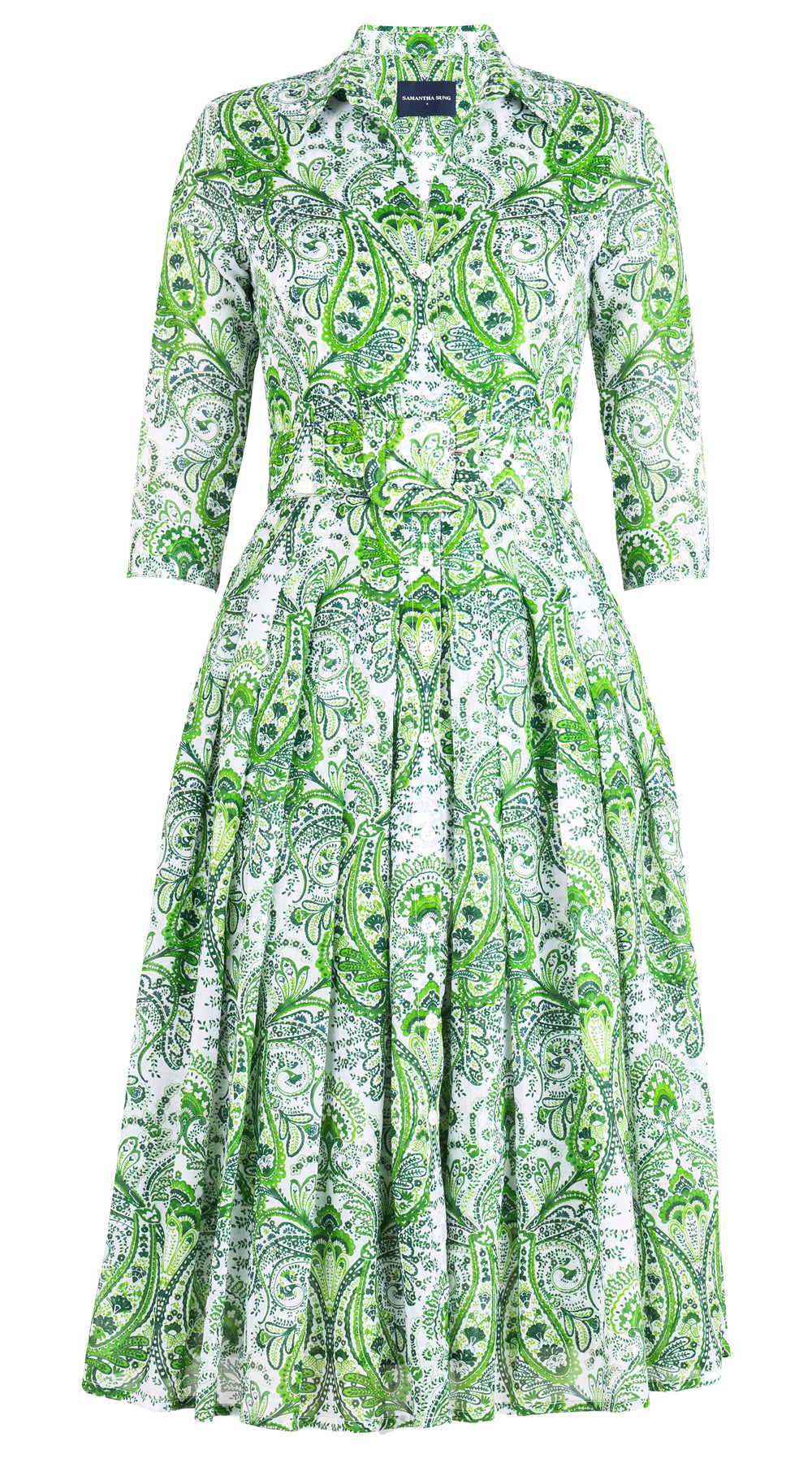 Audrey Dress #4 Shirt Collar 3/4 Sleeve Long Length Musola (Russian Paisley) @3