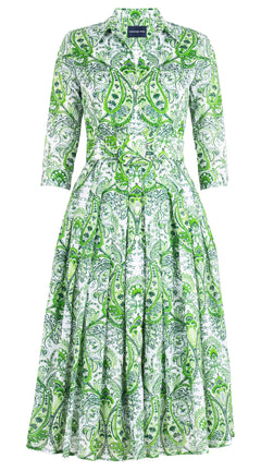 Audrey Dress #4 Shirt Collar 3/4 Sleeve Long Length Musola (Russian Paisley) @2