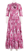 Eden Dress Crew Neck 3/4 Sleeve Maxi Length Cotton Musola (Russian Paisley)