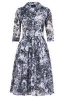 Audrey Dress #4 Shirt Collar 3/4 Sleeve Long Length Musola (Safari Toile New)