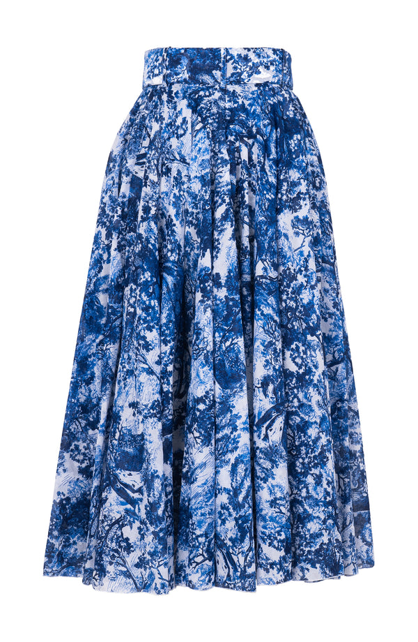 Aster Skirt #1 with Belt Midi Length Cotton Musola (Safari Toile New)