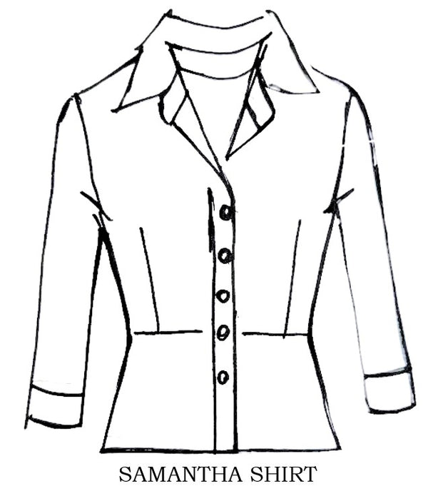 Samantha Shirt 3/4 Sleeve Poplin (Triangle Hand Print)