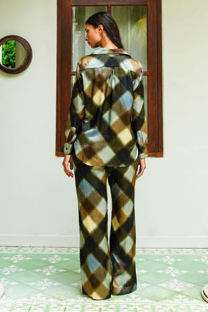Sydney Shirt Long Sleeve & Sydney Pants Silk Twill (Scotish Plaid)