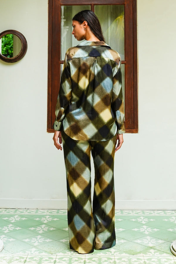Sydney Shirt Long Sleeve & Sydney Pants Silk Twill (Scotish Plaid)
