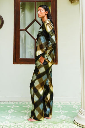 Sydney Shirt Long Sleeve & Sydney Pants Silk Twill (Scotish Plaid)