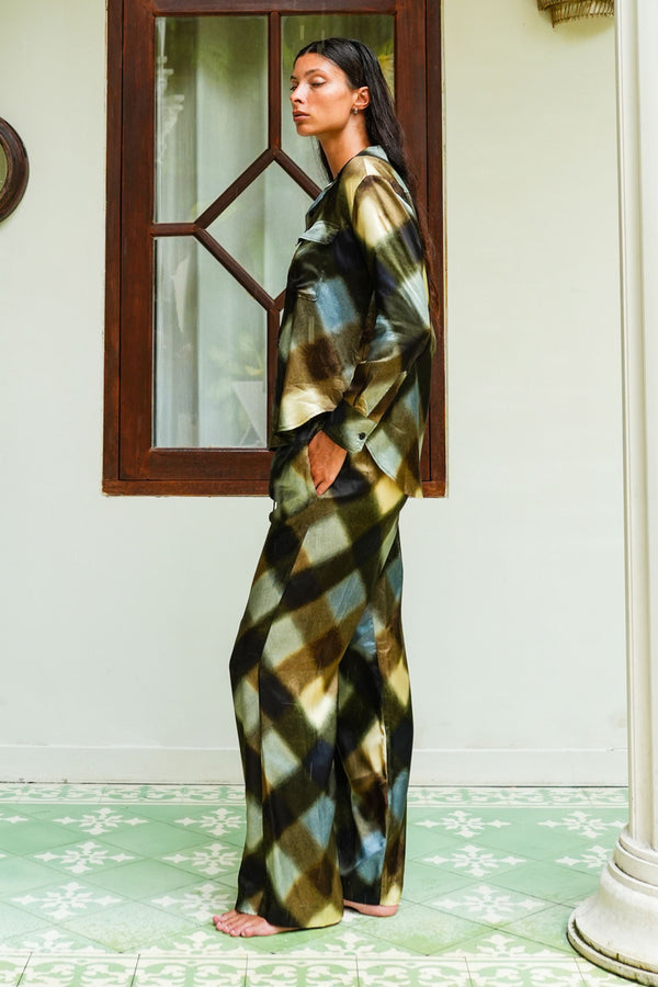 Sydney Shirt Long Sleeve & Sydney Pants Silk Twill (Scotish Plaid)