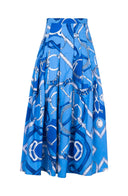 Zeller Skirt Midi Plus Length Cotton Stretch (Secretariat Horse Pastel)