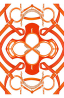 Aster Dress Shirt Collar 3/4 Sleeve Midi Length Cotton Musola (Secretariat Horse White Pastel)