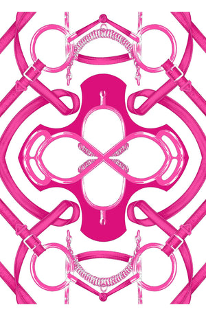 Aster Dress Shirt Collar 3/4 Sleeve Midi Length Cotton Musola (Secretariat Horse White Pastel)