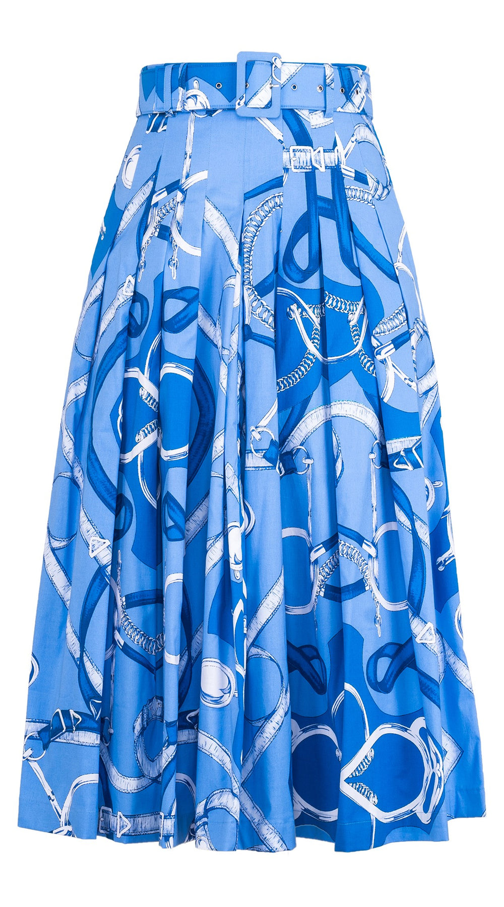 Audrey Skirt #2 Midi Length Cotton Stretch (Secretariat Horse Pastel)