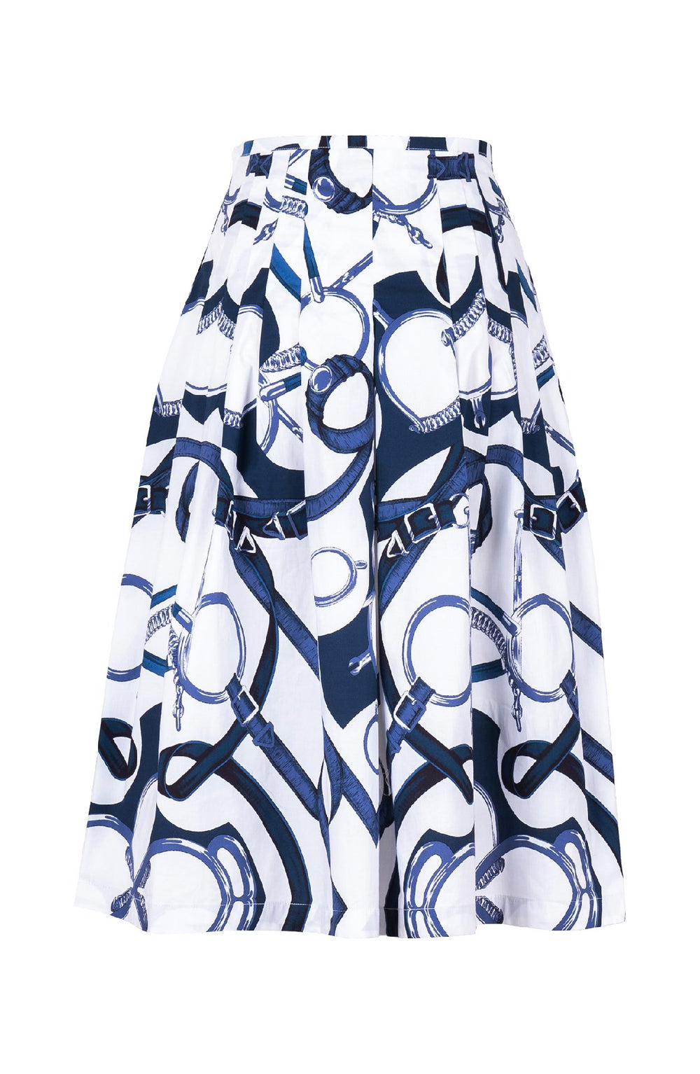 Zelda Skirt Long Length Cotton Stretch (Secretariat Horse White Pastel)