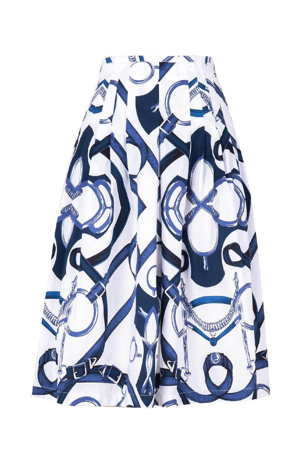 Zelda Skirt Long Length Cotton Stretch (Secretariat Horse White Pastel)