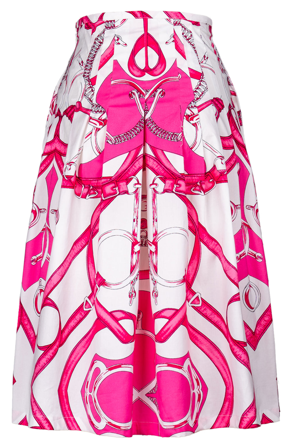 Zelda Skirt Long Length Cotton Stretch (Secretariat Horse White Bright)
