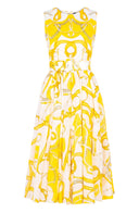 Aster Dress Crew Neck Sleeveless Midi Length Cotton Musola (Secretariat Horse White Bright)