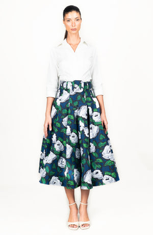 Samantha Skirt Midi Length Poliamide Taffta (Sheer Bliss Rose)