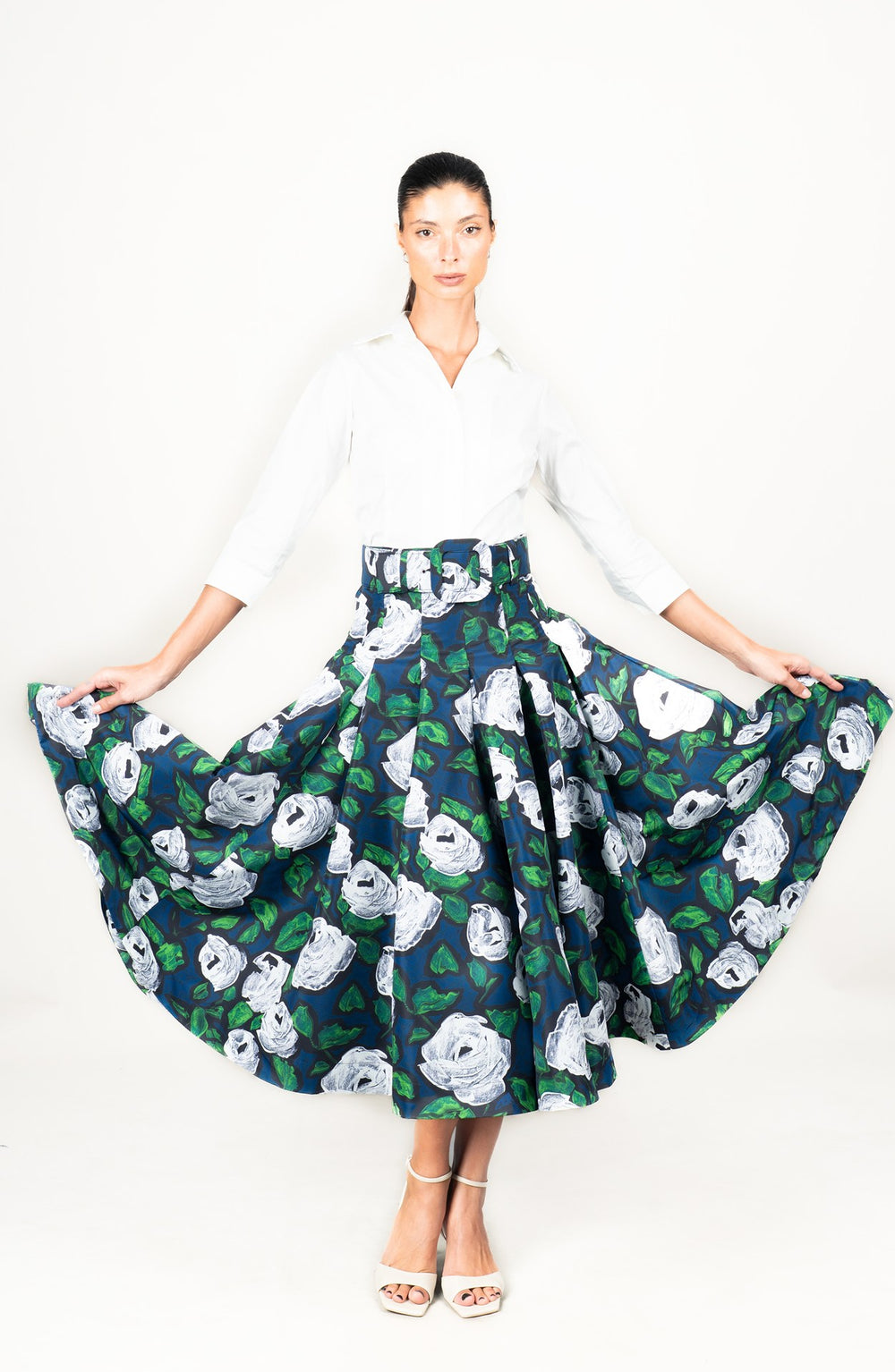 Samantha Skirt Midi Length Poliamide Taffta (Sheer Bliss Rose)