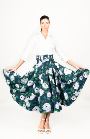 Samantha Skirt Midi Length Poliamide Taffta (Sheer Bliss Rose)