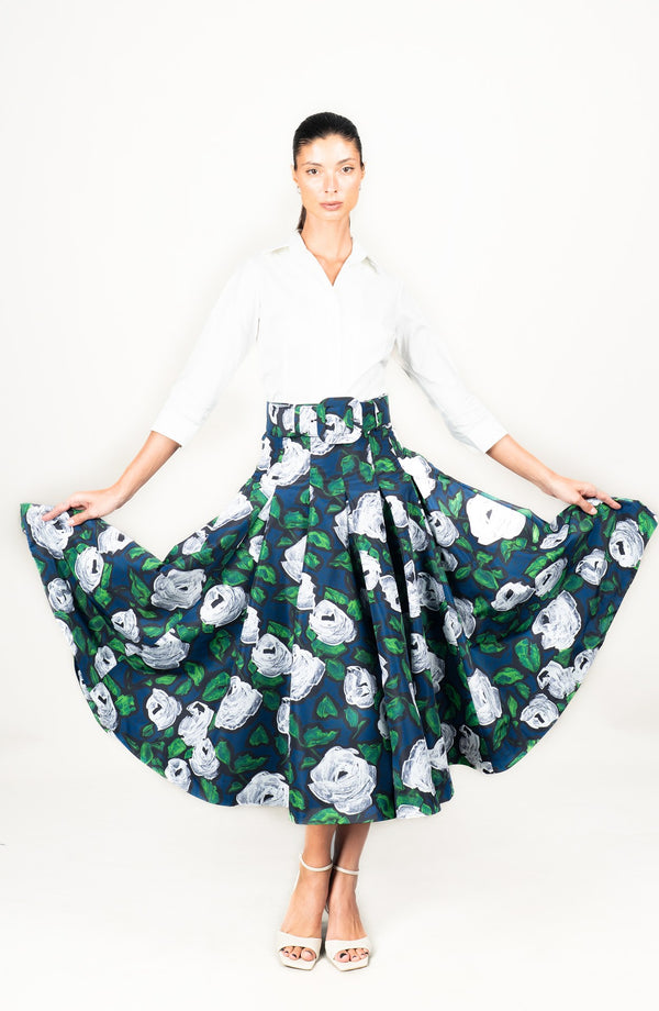 Samantha Skirt Midi Length Poliamide Taffta (Sheer Bliss Rose)