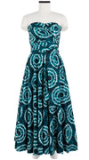Carol Dress Tube Strapless with Hamilton Belt Midi Plus Length Cotton Stretch (Shibori Aka)