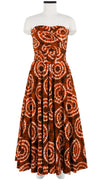 Carol Dress Tube Strapless with Hamilton Belt Midi Plus Length Cotton Stretch (Shibori Aka)