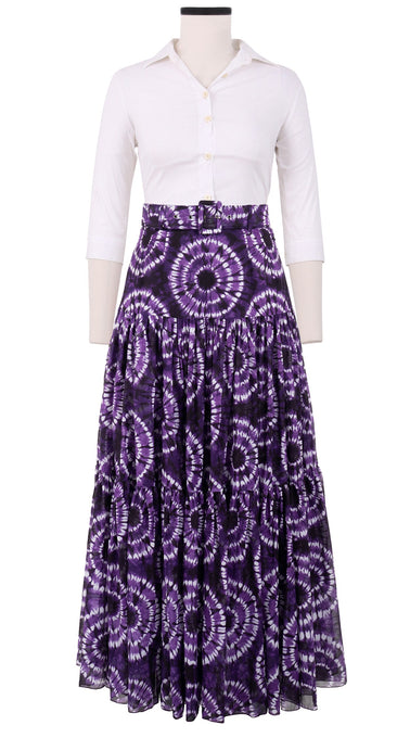 Emma Skirt Maxi Length Cotton Musola (Shibori Aka)